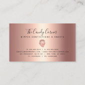 Carte De Visite Sucres de confection Rose de fraise en cuivre or (Dos)
