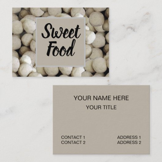 Carte De Visite Sucres indiens Farine de blé Ladoos Douceur (Devant / Derrière)