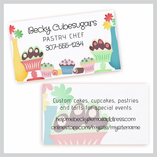 Carte De Visite Sucres rétro desserts boulangerie pâtisserie chef