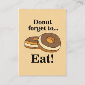 Carte De Visite Sugar Donut Doughnut Bakery (Devant)