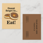 Carte De Visite Sugar Donut Doughnut Bakery (Devant / Derrière)