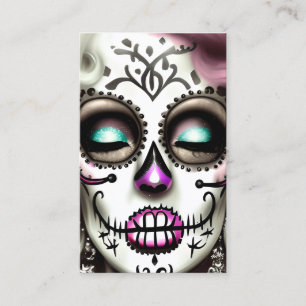 Carte De Visite Sugar Skull Woman Dark Grunge Gothic Stea