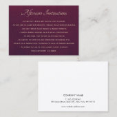 Carte De Visite Suite violet profonde pour les extensions Lash (Devant / Derrière)