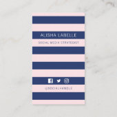 Carte De Visite Suivez-moi Branché Moderne Plage Beauté Médias soc (Dos)