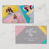 Carte De Visite Suivez-moi dans le mode médias sociaux Présentatio (Devant / Derrière)