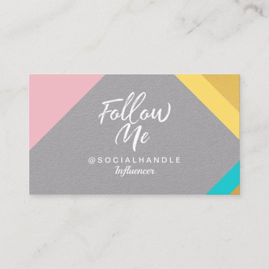 Carte De Visite Suivez-moi dans le mode médias sociaux Présentatio (Dos)