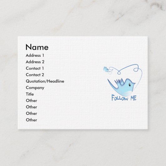 Carte De Visite Suivez-MOI Twitter Cadeaux et torchons T-shirts (Devant)