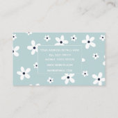 Carte De Visite Summer Boho Blue White Daisy Flowers (Dos)