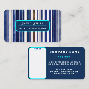 Carte De Visite Summer Navy Blue Trendy Boat Stripes Collection
