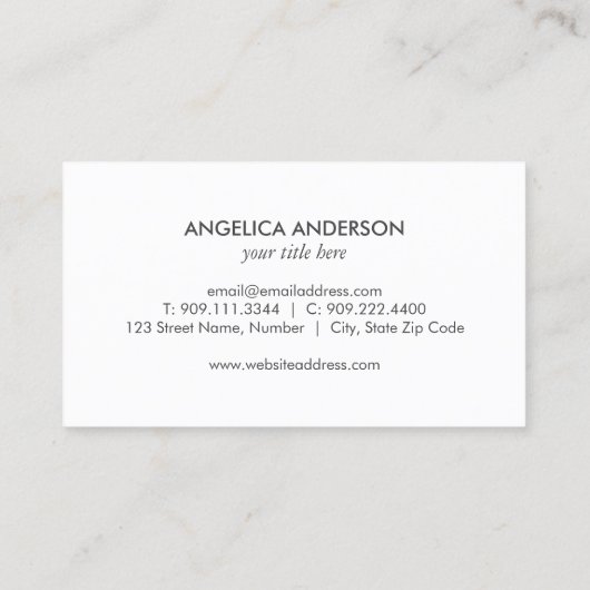 Carte de visite Sun (Dos)