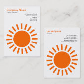 Carte De Visite Sun 01 - Orange sur blanc (Devant / Derrière)