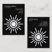 Carte De Visite Sun 02 - Blanc sur noir (Devant / Derrière)