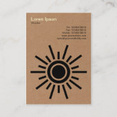 Carte De Visite Sun 02 - Carton (Dos)