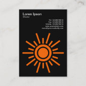Carte De Visite Sun 02 - Orange sur noir (Dos)