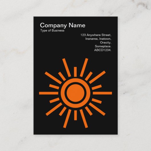 Carte De Visite Sun 02 - Orange sur noir (Devant)