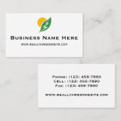 Carte De Visite Sun and Leaf with Electricity Zap Business Card (Devant / Derrière)