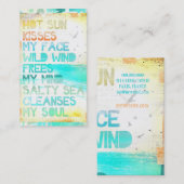 Carte De Visite Sun chaud embrasse mon visage la mer que salée (Devant / Derrière)