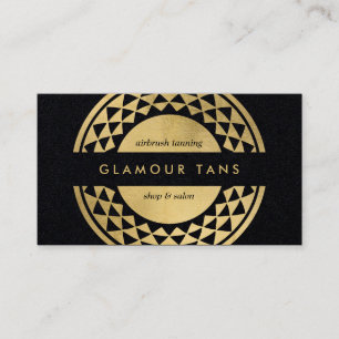 Carte De Visite Sun Emblem Faux Gold Spray Tanning Papier noir