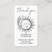 Carte De Visite Sun Flower Boho Chic Elegant Social Icons Remise (Devant)