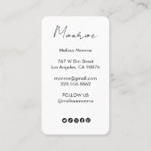 Carte De Visite Sun Flower Boho Chic Elegant Social Icons Remise (Dos)