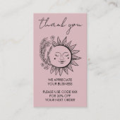 Carte De Visite Sun Flower Boho Chic Elegant Social Icons Remise (Devant)