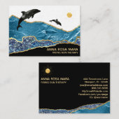 Carte De Visite *~* Sun Glam Beach Dolphins Gold Parties scintilla (Devant / Derrière)