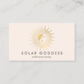 Carte De Visite Sun Goddess Girl Logo Spray Tanning Salon rose (Devant)
