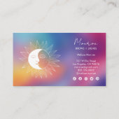 Carte De Visite Sun & Moon Boho Line Art Chic Rainbow Social Icons (Dos)
