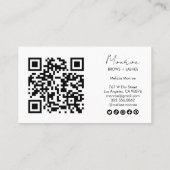 Carte De Visite Sun & Moon Boho Line Art Elegant QR Icônes sociale (Dos)