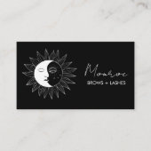 Carte De Visite Sun & Moon Boho Line Art Elegant QR Icônes sociale (Devant)