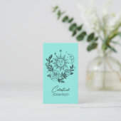 Carte De Visite Sun Moon & Rose Magique Boho Botanique CUSTOM QR (Debout devant)