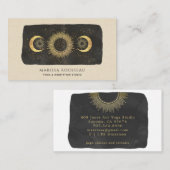 Carte De Visite Sun Moon Stars Gold Black Cream Yoga Studio (Devant / Derrière)
