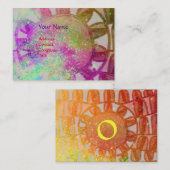 Carte De Visite SUN SOLAIRE ÉNERGIE MONOGRAMME jaune fuchsia viole (Devant / Derrière)