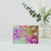 Carte De Visite SUN SOLAIRE ÉNERGIE MONOGRAMME jaune fuchsia viole (Debout devant)