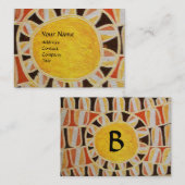 Carte De Visite SUN SOLAIRE ÉNERGIE MONOGRAMME jaune orange rouge (Devant / Derrière)