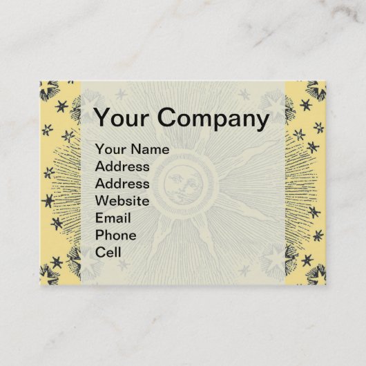 Carte De Visite Sun Stars Antique Nuit Ciel Médiéval Zodiac (Devant)