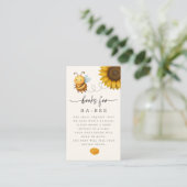 Carte De Visite Sunflower Bee Baby Shower Book Request Card (Debout devant)