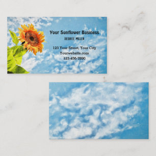 Carte De Visite Sunflower Blue Sky Et Nuages Fine Art Country