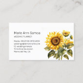 Carte De Visite Sunflower Bright Florals Professionnel (Dos)