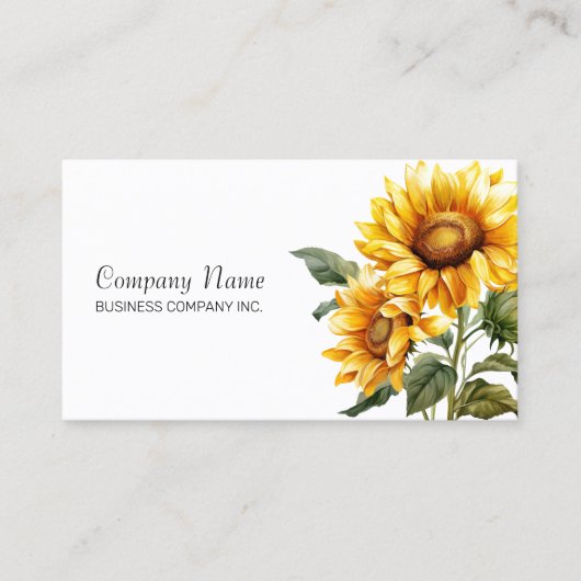 Carte De Visite Sunflower Bright Florals Professionnel (Devant)