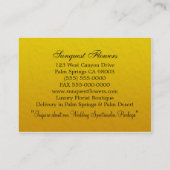 Carte De Visite Sunflower Elegant Professionnel (Dos)