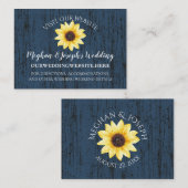 Carte De Visite Sunflower et Blue Barn Wood Information sur le sit (Devant / Derrière)