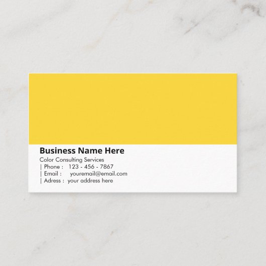 Carte De Visite Sunflower jaune | Couleur "Brighton World" (Dos)