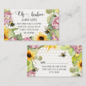 Carte De Visite Sunflower Oh Babee Bumblebee Girl Diaper Raffle (Devant / Derrière)
