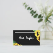 Carte De Visite Sunflower Stylish Modern Girl (Debout devant)