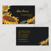 Carte De Visite Sunflowers à la mode (Devant / Derrière)