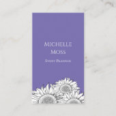 Carte De Visite Sunflowers moderne QR code Boho Floral Purple (Devant)
