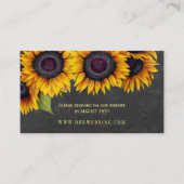 Carte De Visite Sunflowers rustique Chalkboard site mariage RSVP (Devant)