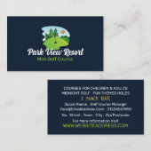 Carte De Visite Sunny Golf Course, Mini Golf Course Publicité (Devant / Derrière)