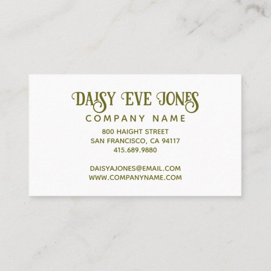 Carte De Visite Sunrise Rétro Boho (Dos)